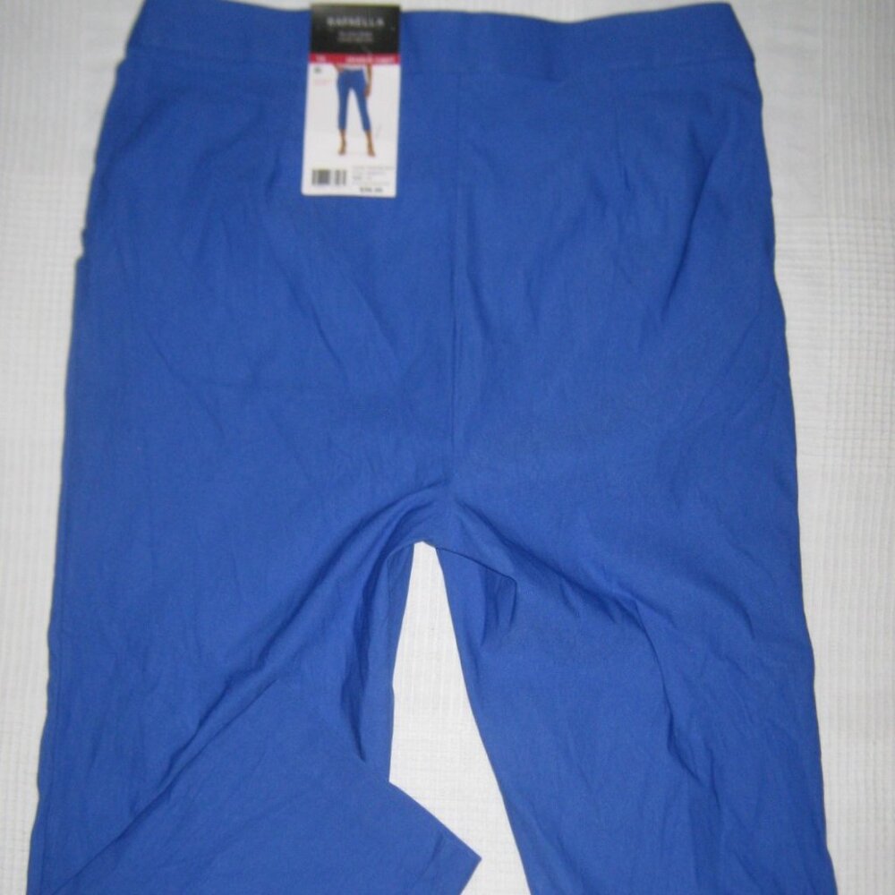 Rafaella Stretch Capri Pants Comfort Pull-on Front Pockets 23" Inseam Blue  14 - Picture 6 of 8